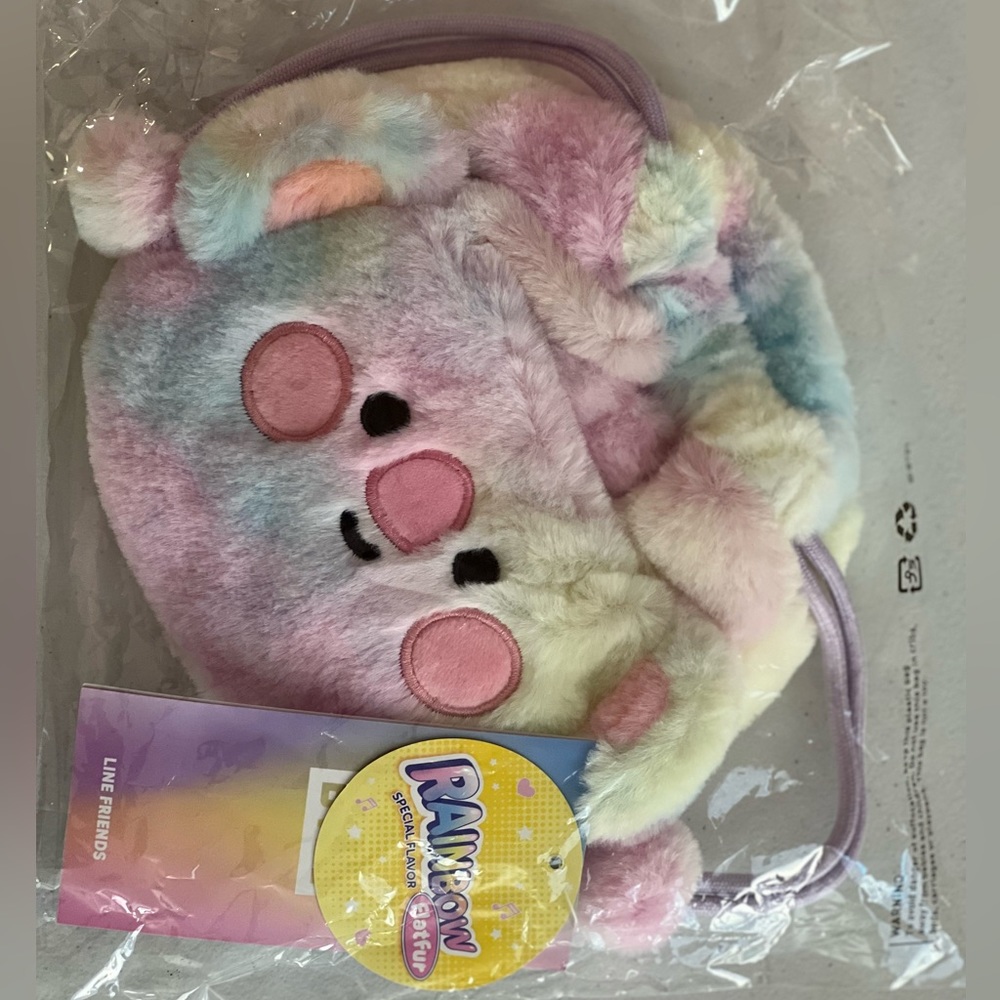 BT21 Koya / BTS RM Official Authentic - Prism Plush Drawstring Bag Pouch